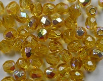 FP1-03-10060X Topaz AB Czech Glass Facet Firepolish 3mm 50 stuks - Afbeelding 1