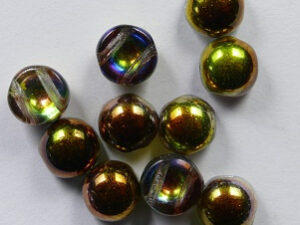 CAB-2-hole-00030-95400 2-hole Cabochons, 6 mm, Crystal Magic Green - Afbeelding 1