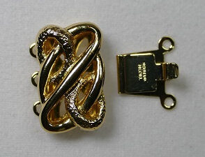 Sluiting voor 3 strengen, gold plated