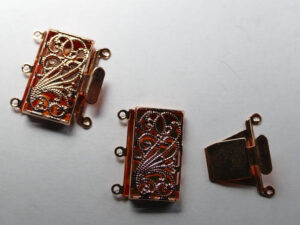 Schuifsluiting, 3 strengen copper plated - Afbeelding 1