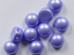 CAB-2-hole-02010-25014 2-hole Cabochons, 6 mm, Alabaster Pastel Light Sapphire