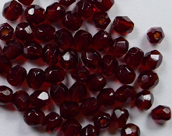 FP1-03-90110 Garnet Czech Glass Facet Firepolish 3mm