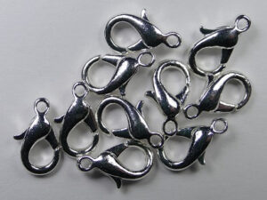 Karabijnslotjes, 13 mm, silverplated