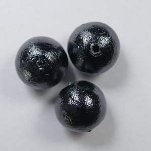 CP-12-690 Black Miyuki Cotton pearls 12 mm