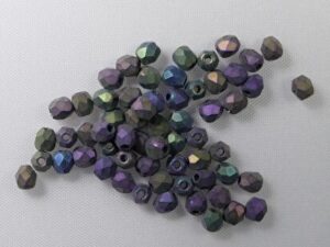 FP1-03-21195JT Matte Iris Purple Czech Glass Facet Firepolish 3mm 50 stuks - Afbeelding 1