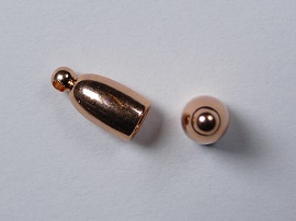 Bullet End Cap, 3 mm, Copper Plated
