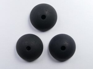 Pol-hr16-35 16 mm Polaris halfronde kraal, zwart