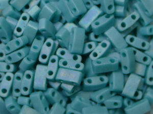 M-HTL-0412FR Opaque Matte Turquoise Green AB Miyuki Half Tila Beads 5x2,3 mm