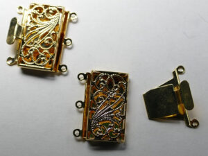 Schuifsluiting, 3 strengen, gold plated - Afbeelding 1