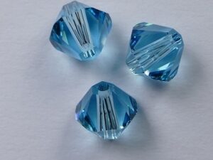 6 mm Light Turquoise Swarovski Element Bicones - Afbeelding 1