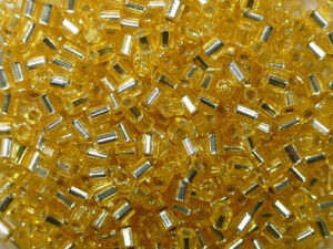 MH-11-0003 Silver Lined Gold Miyuki Rocailles hex cut 11/0