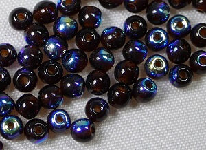 Round Beads , 3 mm, Czech Glass Garnet AB - Afbeelding 1