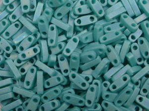 QTL-0412FR Opaque Matte Turquoise Green AB Miyuki Quarter Tila Beads 5x1,2 mm