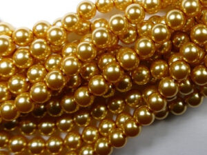 06-132-19001-70486 Czech glasparels, 6 mm, Light Gold