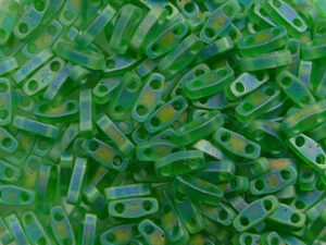 QTL-0146FR Matted Transparant Green AB Miyuki Quarter Tila Beads 5x1,2 mm