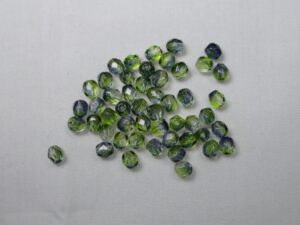 FP1-04-3531K Dual Coated Tanzanite/Olivine Czech Glass Facet Firepolish 4mm 50 stuks