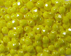 FP1-03-83120aL Luster Opaque Yellow Czech Glass Facet Firepolish 3mm 50 stuks - Afbeelding 1