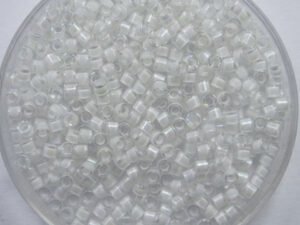 DB-10-0066 Lined White AB Miyuki Delica's 10/0