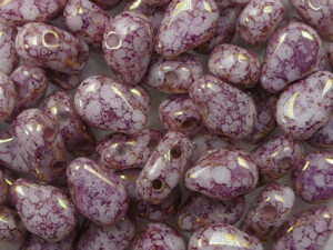 RDD-03000-15496 Round Dropduo, 5x7 mm, Chalk White Teracota Purple