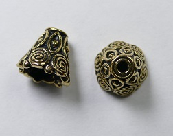 Eindkapjes, kegelvorm , 8,5x9,5mm, Antique Gold Plated
