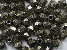 FP1-03-18549CR Coated Metallic Antique Platinum Czech Glass Facet Firepolish 3mm 50 stuks