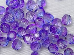 FP1-04-3202CR Purple Blue Dual Coated Czech Glass Facet Firepolish 4mm 50 stuks - Afbeelding 1