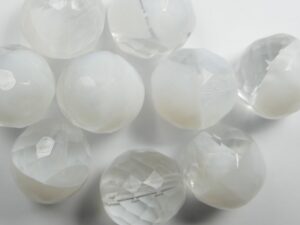FP1-14-06008 Crystal-White Czech Glass Facet Firepolish 14 mm 5 stuks