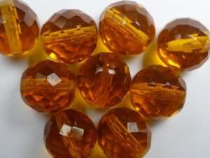 FP1-14-10070 Topaz Czech Glass Facet Firepolish 14 mm 5 stuks