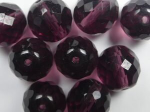 FP1-14-20060 Amethyst Czech Glass Facet Firepolish 14 mm 5 stuks