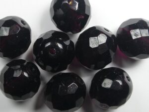 FP1-14-20080 Dark Amethyst Czech Glass Facet Firepolish 14 mm 5 stuks