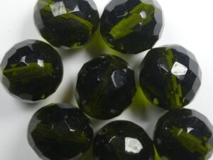 FP1-14-50230 Olivine Czech Glass Facet Firepolish 14 mm 5 stuks