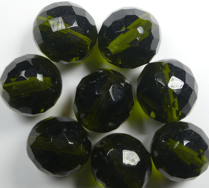fp1-14-50230 14 mm firepolish olivine
