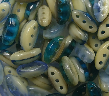 CL-X1348 cali beads aqua blue creme melee