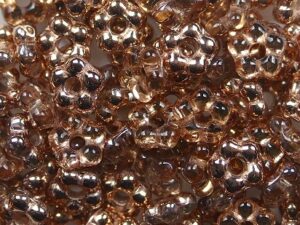 FB-00030-27101 Czech Glass Flower Beads, Crystal Capri Gold - Afbeelding 1