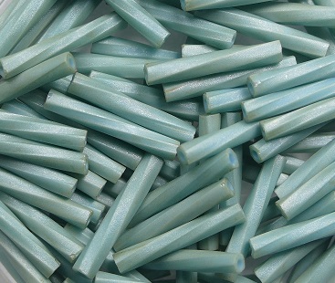 M-BGL-T12-2028 miyuki twisted bugle 12 mm opaque seafoam luster matte