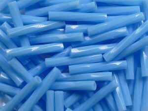 M-BGL-T12-0413 Opaque Turquoise Blue Miyuki Twisted Bugles 12mm