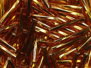 M-BGL-T12-0005 Silverlined Dark Topaz Miyuki Twisted Bugles 12mm - Afbeelding 1