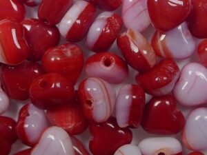 0050293 Red Pink White Melee Hartje 40 Pc - Afbeelding 1