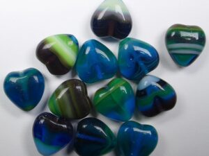 0090418 Mixed Blue White Green Hartje 20 Pc. - Afbeelding 1