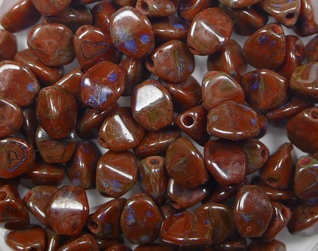 PI-99991-86800 pinch beads 5x3 dark oxblood picasso