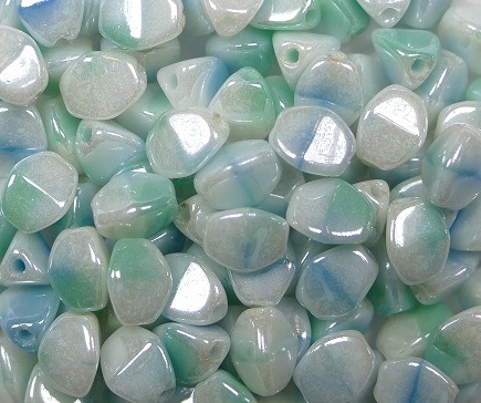 PI-99996-14400 pinch beads 5x3 mixed blue white green luster