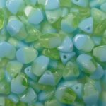 PI-x1527 pinch beads 5×3 mixed opal-transparent turquoise green