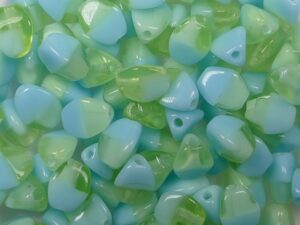 PI-X1527 Mixed Opal Transparent Turquoise Green Pinch beads. 10 gram - Afbeelding 1