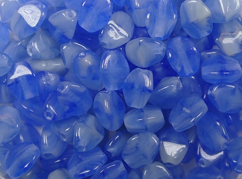 PI-x1539 pinch beads 5x3 mixed opal blue white