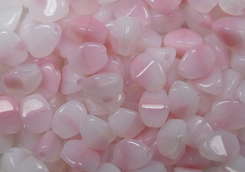 PI-x1542 pinch beads 5x3 mixed pink opal white