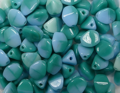 PI-x2142 pinch beads 5×3 mixed greens