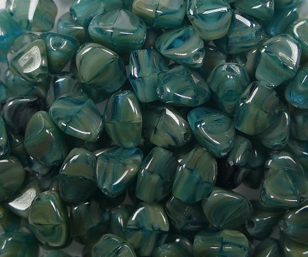 PI-x2144 pinch beads 5×3 aqua picasso melee