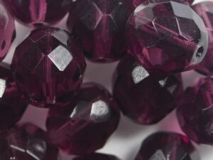 FP1-10-20060 Medium Amethyst Czech Glass Facet Firepolish 10mm 10 stuks