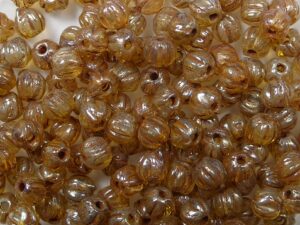 MB-03-00030-43400 Crystal Silver Picasso Melon Beads 50 Pc.
