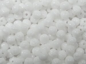 MB-03-03000 Opaque White Melon Beads 50 Pc.
